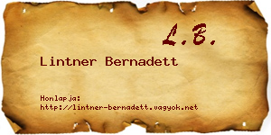 Lintner Bernadett névjegykártya